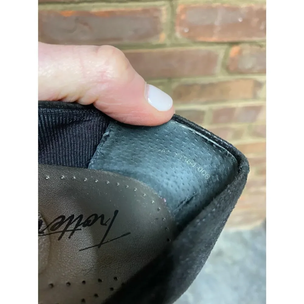 Trotters Black Patton Leather & Suede Flat Size 7.5